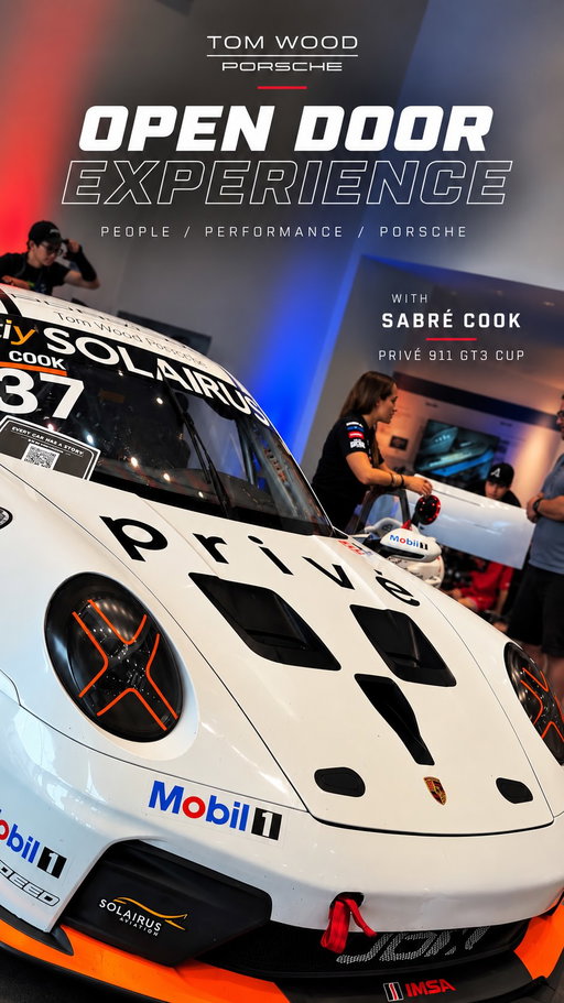 An open-door experience into the world of Porsche motorsport.

From the racing simulator to Sabré Cook’s Privé 911 GT3 Cup car, guests had the opportunity to get closer to the people, technology, and machines behind racing.

Thank you to Sabré and everyone who joined us at Tom Wood Porsche for a day centered around a shared passion for motorsport.

#TomWoodPorsche #SabreCook #PorscheMotorsport #911GT3Cup #GT3Cup PorscheRacing