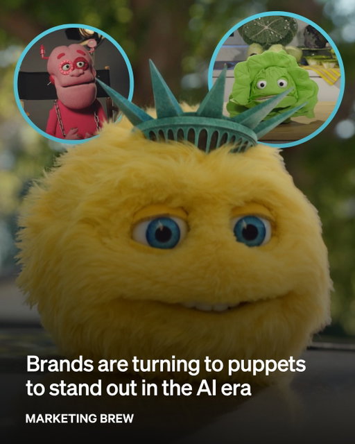 The next face of your brand might be made of felt.⁣
⁣
Brands including Liberty Mutual, General Mills, and Pinterest are leaning into puppets as a way to put a face (and a personality) to their marketing. Unlike a human spokesperson who can leave or a traditional mascot with limited range, a puppet gives brands an ownable character that can talk, show up across TV and social, attend events, and team up with creators. Liberty Mutual, for instance, is taking its fuzzy Liberty Biberty character beyond commercials with influencer partnerships and sports appearances in the works.⁣
⁣
And in an increasingly AI-filled ad landscape, being decidedly low-tech could be part of the appeal. Brands can turn the craftsmanship itself into content, from behind-the-scenes footage of puppet construction to clips showing how characters are operated. It's a wager that something handmade and tangible can cut through the digital sameness, and give consumers a little proof that, yes, actual humans were involved.⁣
⁣
📸: General Mills, Interest, Liberty Mutual