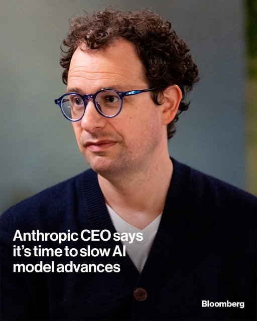 Anthropic CEO Dario Amodei said that the AI industry must slow the pace of development for new models, citing growing concerns about the “serious” risks to humans. Tap the link in the bio to read more.

📷: Jason Henry/Bloomberg