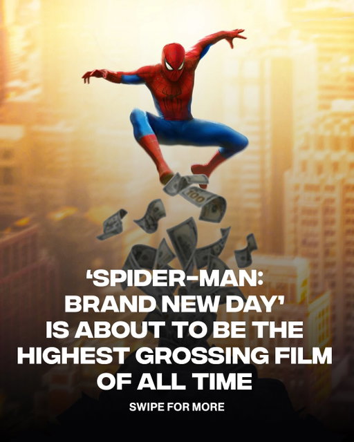 Peter Parker is doing NUMBERS 📈

‘Spider-Man: Brand New Day’ is only $7.89 million away from overtaking ‘Star Wars: Episode VII - The Force Awakens’ for the highest domestic grossing film EVER. 

As of September 12, the film has grossed $926.77 million domestically, and $2.41 billion worldwide.

📸: Marvel