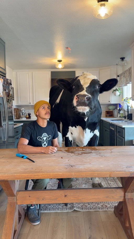 Bruce vs. ghost! 👻 #cow #brucethecow #animals #farm