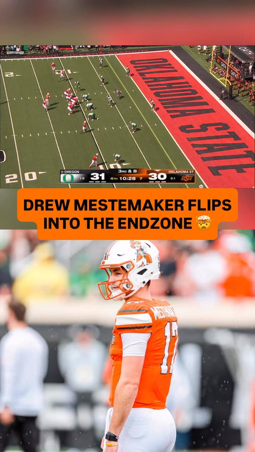 DREW MESTEMAKER FLIPS INTO THE END ZONE TO RETAKE THE LEAD 🤸‍♂️🔥

Oklahoma State QB Drew Mestemaker put his body on the line against Oregon, flipping over a defender and into the end zone for a touchdown to put the Cowboys back in front.

Mestemaker arrived in Stillwater this offseason after one of the best seasons by a freshman quarterback in college football history at North Texas.

The former walk-on won the 2025 Burlsworth Trophy and led the entire FBS with 4,379 passing yards, 312.8 passing yards per game and 4,468 yards of total offense. He threw 34 touchdowns to just nine interceptions while completing 68.9% of his passes and became only the fifth freshman in FBS history to throw for 4,000 yards in a season.

His breakout year included a ridiculous 608-yard passing performance against Charlotte, setting both North Texas and American Conference single-game records.

And Mestemaker’s path makes it even crazier. At Vandegrift High School in Austin, he was primarily a punter and safety while serving as the backup quarterback. He eventually walked on at North Texas, became a national statistical champion and Burlsworth Trophy winner, and transferred to Oklahoma State in the spring of 2026.

Now he’s making plays like THIS against Oregon.

#collegefootball #cfb #cfb26 #cfb25