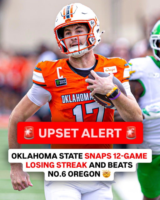 OKLAHOMA STATE STUNS #6 OREGON, WINS 39-31 😳

The Cowboys entered the game as 24-POINT underdogs and riding a 12-game losing streak.

QB Drew Mestemaker led the upset with 317 passing yards, 109 rushing yards and 3 total touchdowns 🔥

You can find his 1st Bowman Auto in Bowman Football 👀