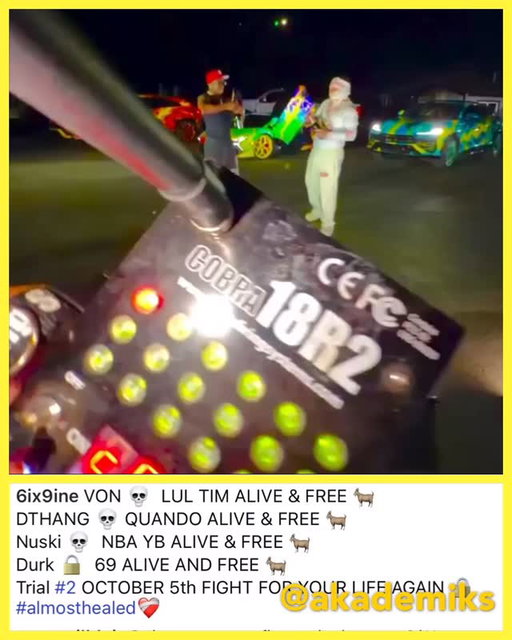 6ix9ine posts him self throwing a party before lil durk verdict was annnounced