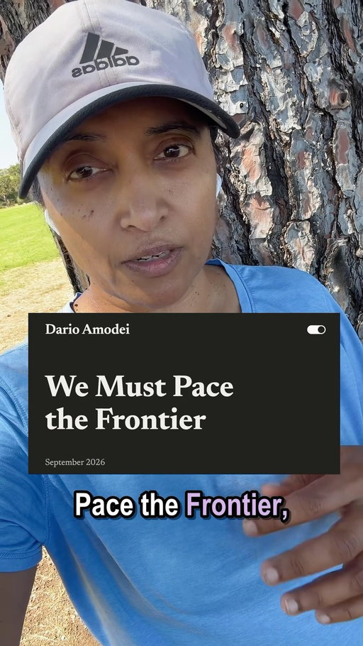 Dario Amodei published a blog post called “We Must Pace the Frontier,” urging all frontier AI labs to pace their model development and commit to slowing down and incorporating evals in their process. 

He also calls for coordination among democratic countries and eventually global coordination, including authoritarian countries. 

The timing of this article, the repeated reference to authoritarianism, and the behavior of Anthropic all discredit this otherwise common-sense article to a great extent.