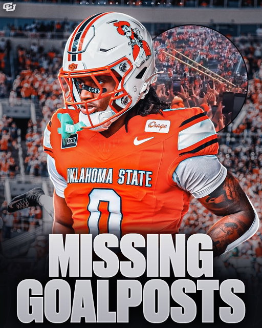 𝐎𝐊-𝐒𝐓𝐀𝐓𝐄 𝐅𝐀𝐍𝐒 𝐇𝐀𝐕𝐄 𝐑𝐄𝐌𝐎𝐕𝐄𝐃 𝐓𝐇𝐄 𝐅𝐈𝐄𝐋𝐃 𝐆𝐎𝐀𝐋 𝐏𝐎𝐒𝐓𝐒 𝐅𝐑𝐎𝐌 𝐓𝐇𝐄 𝐒𝐓𝐀𝐃𝐈𝐔𝐌😂🏟️

After the unranked Oklahoma State Cowboys upset No. 6 Oregon, the fans STORMED the field to celebrate and ended up removing the goal posts from their place and taking them out the stadium. 

They’ll now reside in a pond on campus. 𝐓𝐡𝐞 𝐍𝐅𝐋 𝐝𝐨𝐧’𝐭 𝐡𝐚𝐯𝐞 𝐦𝐨𝐭𝐢𝐨𝐧 𝐥𝐢𝐤𝐞 𝐂𝐅𝐁, 𝐫𝐞𝐬𝐩𝐞𝐜𝐭𝐟𝐮𝐥𝐥𝐲.