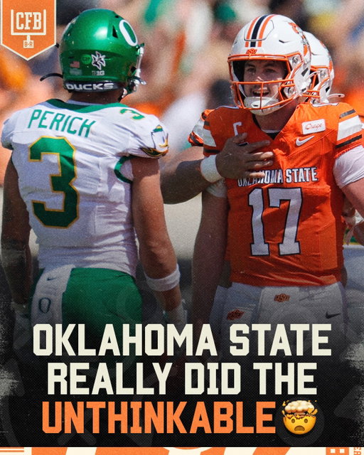 Oklahoma State snapped a 12-GAME LOSING STREAK AND upset No. 6 Oregon today 😱

UNREAL 🔥

(h/t WardMVPszn/X)