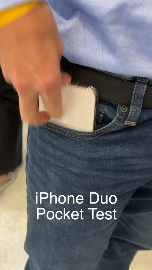 Looks good in the hand… but does it fit in your jeans? 👖📱 Putting the iPhone Duo through the pocket test.

Is phone size a dealbreaker for you?