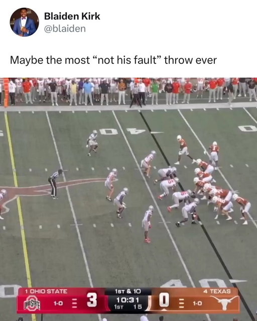 might be two of the best throws to ever wind up an INT 😭

Arch Manning and Texas have the talent to make real noise in the Playoff, but this season comes down to consistency more than flashes of brilliance. He’s carrying the second-best Heisman odds in the country, and after that dominant season-opening win, the expectations are only going to get louder from here.

The path is there if Texas avoids the midseason letdowns that derailed teams like them in years past, staying sharp against ranked SEC competition instead of just handling the easy weeks. If Arch plays like the guy we saw finishing last season and Texas takes care of business week to week, this program isn’t just playoff-bound, it’s a real national title contender.

What’s the one game on Texas’ schedule you think decides their playoff fate?