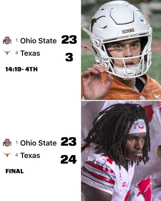 TEXAS SCORES 21 UNANSWERED TO COME BACK AGAINST NO. 1 OHIO STATE 🤯

What a game 🔥