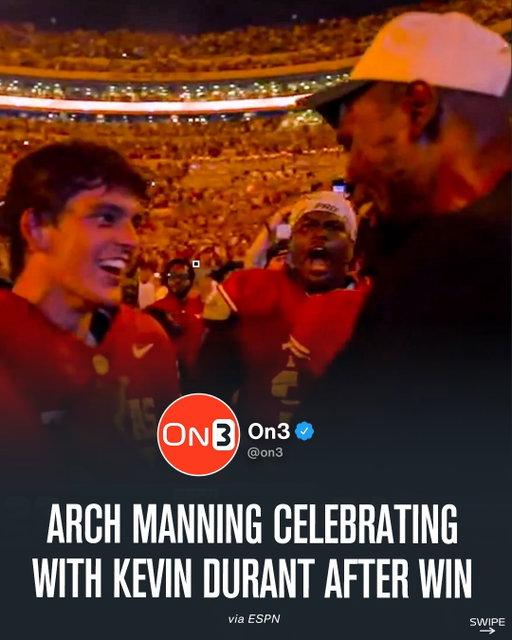 Arch Manning celebrates with Kevin Durant after Texas’ massive comeback🤝

(via ABC)

Follow @On3 for the BEST of College
Sports