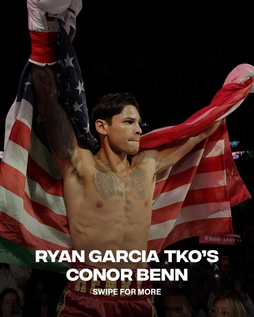 RYAN GARCIA DEFEATS CONOR BENN!! 🥊🔥

Garcia TKO’s Benn in the second round! 😳🤯

(📸: Getty)