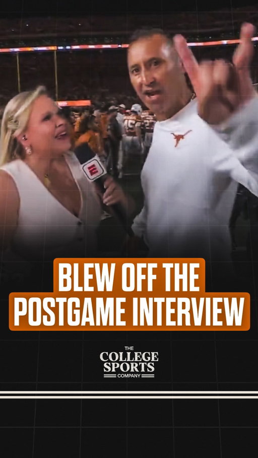 Steve Sarkisian kept it short in the postgame interview after beating Ohio State:

“That’s called Texas fight! Hook Em!”🤘

Holly Rowe did not look happy 😬

#texas #hookem #espn #cfb #collegefootball