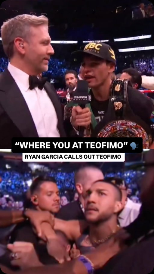 SECURITY HOLDING BACK TEOFIMO FROM THE RING AS RYAN GARCIA CALLS HIM OUT 😳