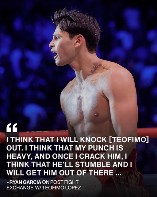Is Ryan Garcia vs. Teofimo Lopez the 🌴 West Coast-East Coast 🗽 clash that we’ve all been waiting for??

(H/t Zuffa Boxing, 📸: Getty)