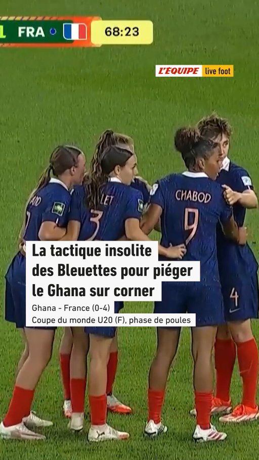 Une tactique bien préparée qui a porté ses fruits : les Françaises ont parfaitement piégé le Ghana sur corner, pour le deuxième but de leur victoire (4-0) qui valide leur première place du groupe C et la qualification pour les 8es de finale de la Coupe du monde U20 ! #U20WWC