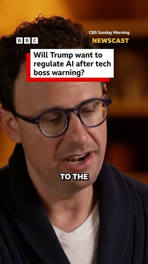 Will Trump regulate AI after tech boss warnings?

Laura Kuenssberg explains the 'irony' of Anthropic CEO Dario Amodei asking US President Donald Trump to regulate AI when he 'doesn't really believe in it'.

Newscast | Listen on BBC Sounds