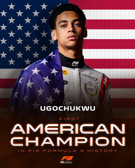 HISTORY MADE FOR THE USA! 🇺🇸🦅

New York's very own Ugo Ugochukwu wins the 2026 F3 title ✨

#F3 #Formula3 #RoadToF1 #UgoUgochukwu