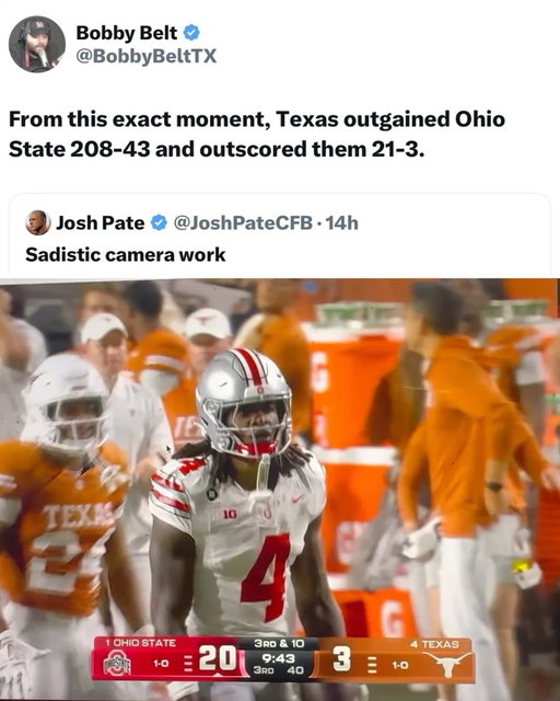 College Football was ELECTRIC yesterday 😮‍💨🍿

Saturday was headlined by No. 4 Texas beating No. 1 Ohio State 24-23 after scoring 21 unanswered points in the fourth quarter.

Oklahoma State pulled off one of the biggest upsets of the day, beating No. 6 Oregon 39-31 behind Drew Mestemaker’s 426 total yards and 3 touchdowns. Michigan also knocked off No. 11 Oklahoma 17-10.

Georgia beat Western Kentucky 70-20, Alabama beat Kentucky 45-17, Utah beat Arkansas 43-10, and Iowa beat Iowa State 16-13.

Big individual performances included USC QB Jayden Maiava throwing 5 touchdowns, Utah QB Devon Dampier accounting for 4 touchdowns, and Oregon State WR Jesse Legree recording 240 receiving yards and 2 touchdowns.

Polymarket Partner. Trading is risky. 100% loss can occur.

(@espn)