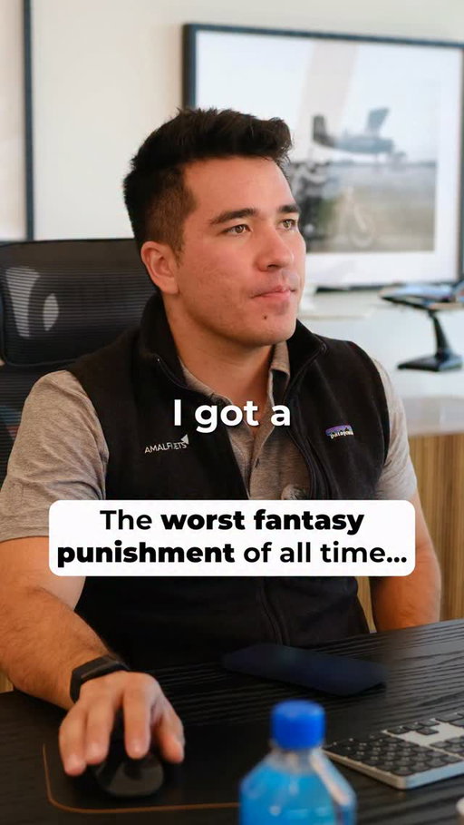 Is this the most extreme fantasy football punishment of all time?

#FlyAmalfi #FantasyFootball #Fantasy @thekolinjones