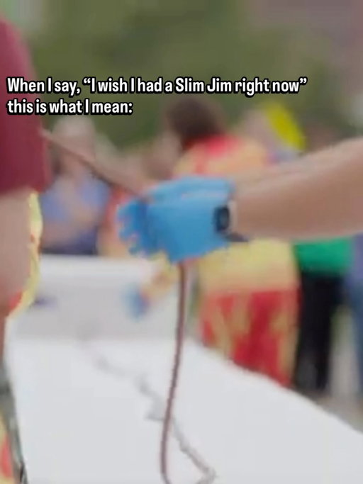 You’re looking at 429 feet and 5 inches of Slim Jim, a new @guinnessworldrecords World-Record for the longest meat stick.