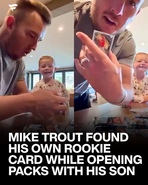 A moment they will never forget 🥹❤️

Mike Trout was opening packs of baseball cards from 2009 with his son when he asked who they should try to pull. His son replied, “We gotta get you, Daddy... have to Dad”

In the first pack they opened together, Trout pulled his own autographed card. After they celebrated, his son immediately told him to put it in a protective sleeve.

A true collector at heart 😅

(via @miketrout)