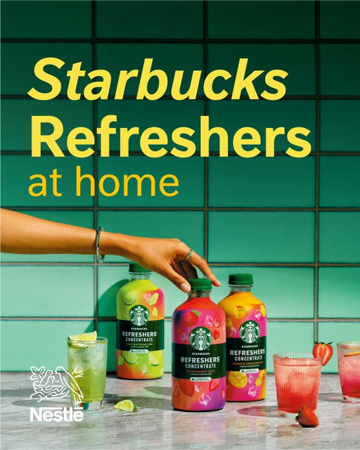 The tastes you love, at home. Make it happen in just 3 steps: Ice, concentrate, water. Keep it simple, or customize to match your mood. Whatever you add, it always tastes like yours ✨

Available in 3 fruit flavors: Strawberry Açaí and Mango Dragonfruit, two @Starbucks coffeehouse favorites, and Lime Watermelon