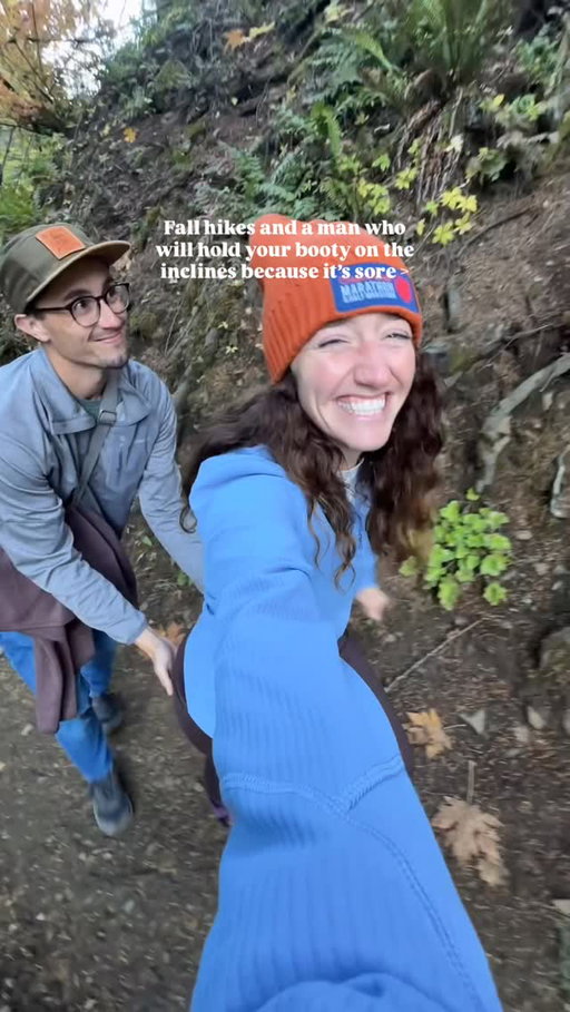 Get yourself a man who will hold you up because the hills are steep and the booty is sore 😂

Listen, when you’re in the Columbia River Gorge and it’s autumn, you can’t skip out on a hike just because your booty is sore!!!

In my defense I ran my first full marathon the day before, so Kelby had no issues with holding my booty up for me to get me to that waterfall hahaha. It actually helped so much when we were going up the hills and 10/10 would recommend hahaha😂🩵

This hike was so pretty and SO worth the pain on my sore body, but if you’re ever sore from a run I do recommend a good little hike the next day to work out that lactic acid!! I wasn’t too sore the next day so it was absolutely the right call - even if in the moment I needed assistance lol. 

Follow @earthtosarahphoto for more couple travels and hiking inspiration! 🫶🏼 Kelby and I have been hiking together for 10 years now, and he’s the best partner and support for all our adventures. 

#coupleswhotravel #hikingislife #columbiarivergorge #coupleswhohike #hikertrash