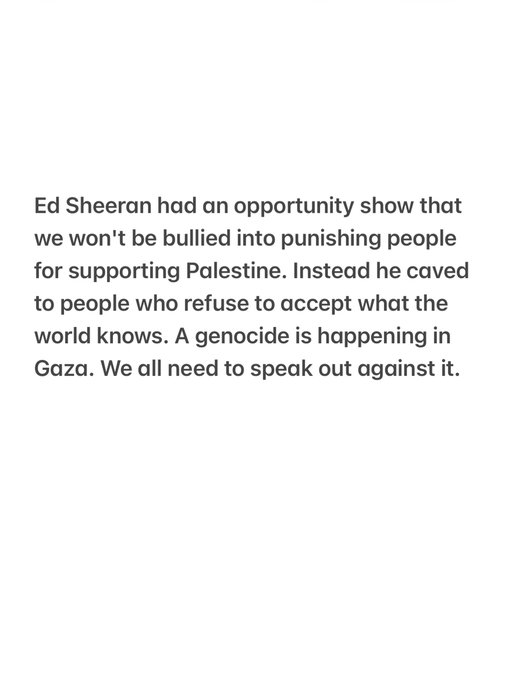 If more than 20,000 white children were killed in another part of the world, everyone would be shouting about it at their concerts. Treating some children’s lives as less worthy of outrage is racist. Silence during a genocide is not neutral.