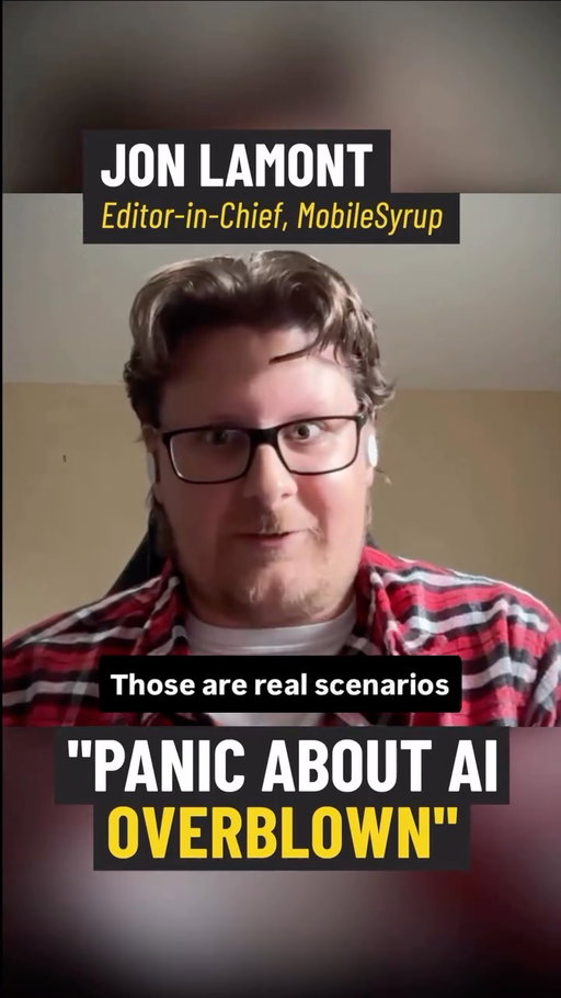 "panic about AI wiping everybody out is... overblown": Jonathan Lamont of @mobilesyrup joined @libbyznaimer to share his perspective on the risks of artificial intelligence. #technology #news