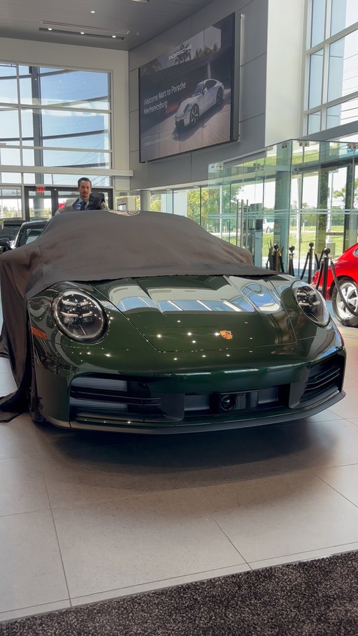 Congratulations to Matt Smith on picking up his beautiful 2026 911 Carrera. Custom built in Oak Green Neo with a Black extended leather interior. Thank you for choosing Porsche Mechanicsburg. 

#porsche #911 #bestclients #delivery #viral