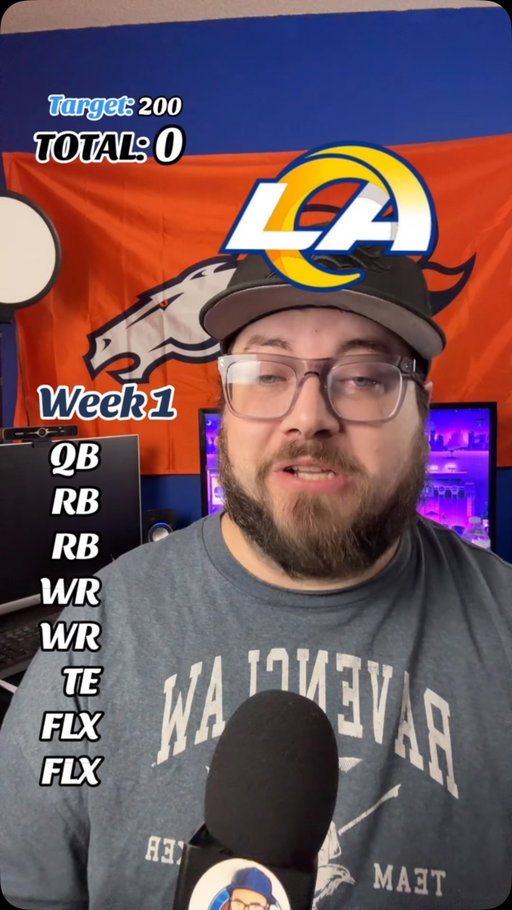 Trying to score 200 fantasy football points based on Week 1 of the NFL Season. #acshear #nflfilter #fantasyfootball #nflweek1 #walterpicks