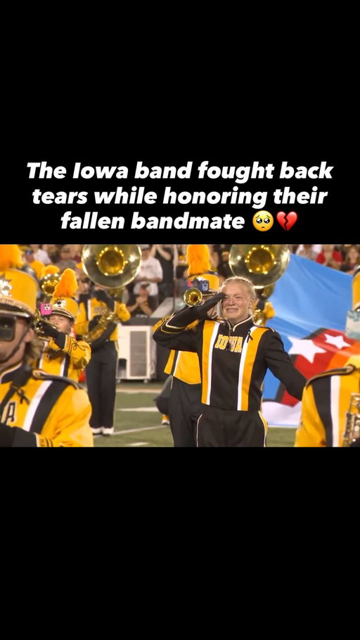 The Iowa Marching Band fought back tears while honoring their late bandmate, Derek Phillips, during an emotional halftime tribute at Kinnick Stadium. 💛🖤

Phillips, a junior mellophone player and section leader, passed away after suffering a medical emergency during Iowa’s season opener. During Saturday’s performance, the band wore black ribbons, spelled out “DEREK” on the field, and played a show he helped create. 🥺

A powerful reminder that some moments are bigger than sports.

Rest in peace, Derek. ❤️

(via ScottReister/X)
