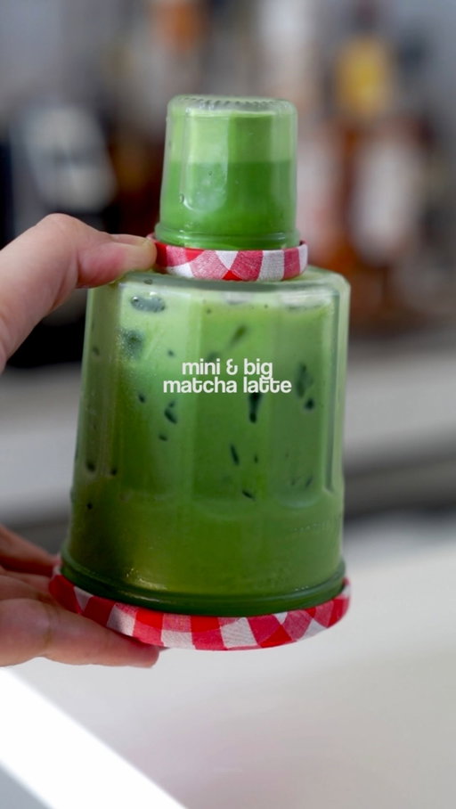 one for warm-up, big for the real ones 🙂‍↔️😆

Shoutout to @kristeacafe , i got to try this mini & big jars too 🥹🫶🏻

— 100ml milk of choice
— Pour your matcha ( save some for mini one too 🤏🏻 ) 

For matcha ; 
— Sieve 5g of matcha powder
— 50ml of water [ < 80’ ] 
[ 15ml room temp for paste + 35ml hot water]
— Whisk until it fully dissolved

#matchalatte #matchalover #icedmatchalatte #foryou #matchaholic