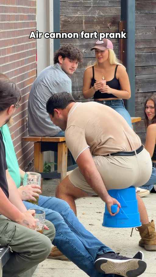 Diabolical use of free will, somehow totally legal tho. (No pink eye was developed in the making of this video) #fartprank #aircannon #farts #fartsarefunny #gyat