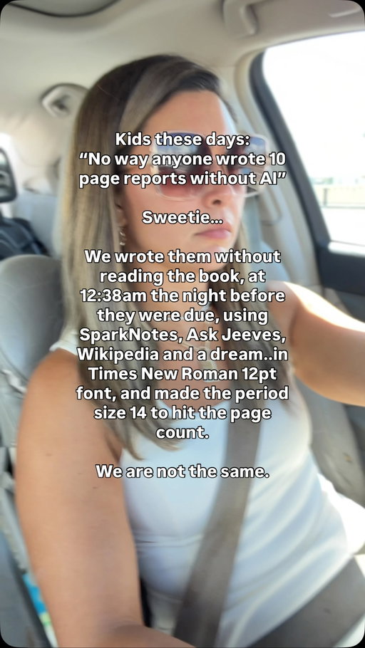 we even cited sources we absolutely did not read.. and we got an A everytime..were the original bullsh*tters

#millenialmom #millenial 
Millennial comedy