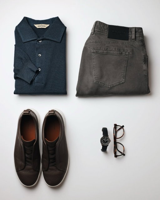 Prepping my essentials for fall, I love styling long-sleeve polos in place of a dress shirt frequently. #menswear