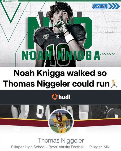👉 Follow @CollegeSportsOnly & @Kicks For More!

College football is about to have a new member of the All-Name Team. 📛

If you thought Eastern Michigan LB Noah Knigga had a crazy last name, check out WR recruit Thomas Niggeler.

The Class of 2027 player from Pillager, MN, has gone viral for a name that will have play-by-play announcers sweating bullets for the next four years.

We can’t wait to see him let a Niggeler know. 😂