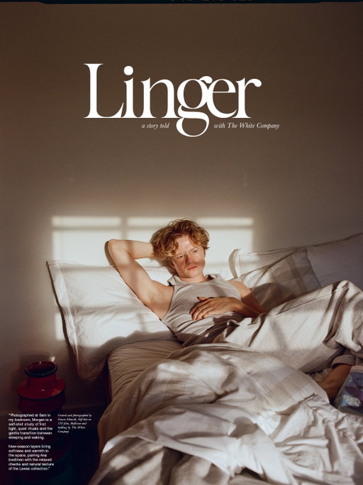 Linger is an ode to the hour before the day begins, when light slips through the blinds and the bed holds you a little longer. Layered with new Ana bedlinen, Lewes Check, a cashmere throw and the Hungarian Goose Down Duvet from @thewhitecompany, it all feels almost impossibly soft. You know that feeling of sinking into a beautiful hotel bed? Somehow, I get to have it at home now. Self-shot at 6am on 120 film.