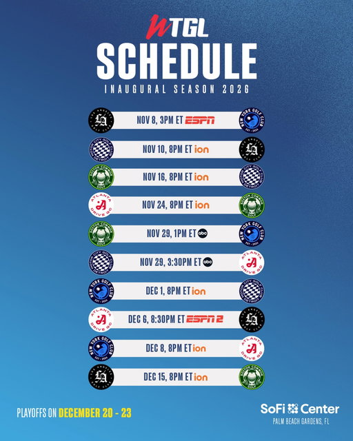 Save these dates: WTGL’s inaugural season schedule is here.