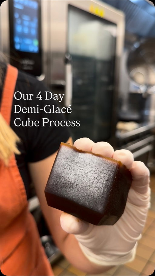 Our demi-glace cubes are house-made beef stock, reduced slowly over two days until  concentrated, rich, and savory and portioned into frozen cubes. Drop one into a soup, stew, pan sauce, or braise to get deep, savory flavor in minutes. It’s a home chef’s secret for how to make a weeknight dish taste like it’s been slow cooked all day.
