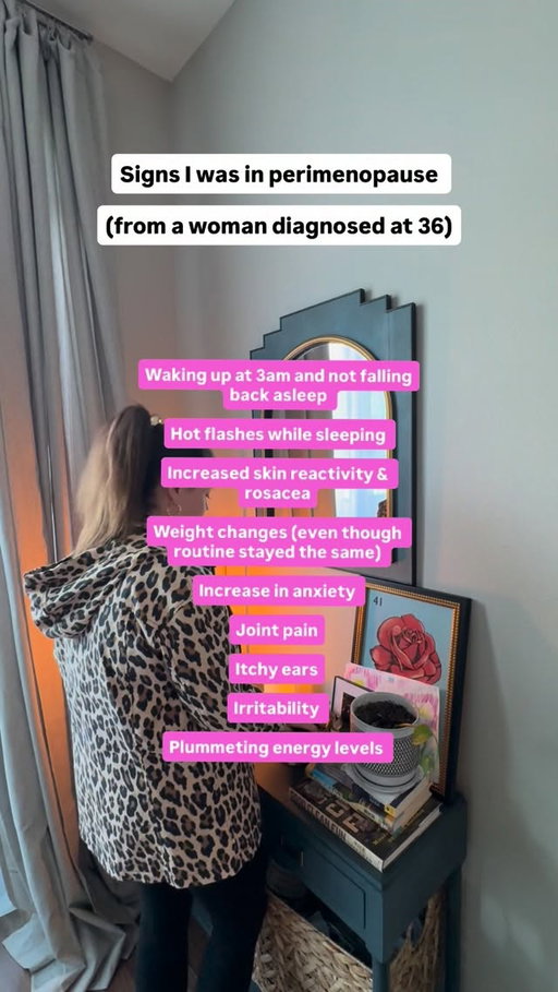 Perimenopause doesn’t wait until your 40s or 50s to show up. Midi ambassador & patient Lindsey (@headmedsnhormones)
knew she was in perimenopause at 36 — proof these symptoms are real, common, and treatable.

If any of this sounds familiar, you’re not imagining it. Midi is here to help you get answers (and relief). 💜
