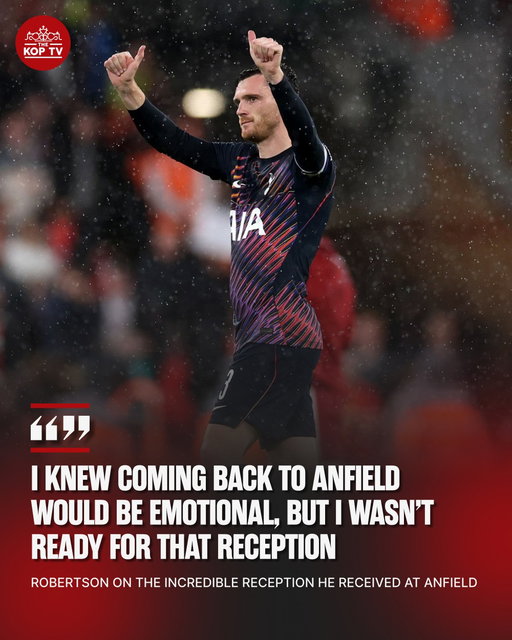 Anfield will always be home for Andy Robertson. ❤️

Hearing our supporters sing “Ooh Andy, Andy” again and seeing the whole ground rise for him was a special moment. Once a Red, always a Red. 🔴