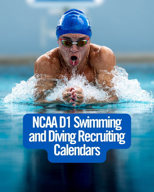 August marked the turn of the NCAA calendar, and with that is new recruiting rules and dates. Throughout the month, we'll be sharing the new NCAA recruiting calendars for the 2026-27 calendar.

Here is Division 1 Swimming and Diving! As a reminder, the recruiting calendars dictate when and how a college coach can interact with recruits, so it's important to understand what type of communication is allowed. Scroll through to see the calendars as well as what each recruiting period means! #recruiting #ncaa #calendar #swimming #diving