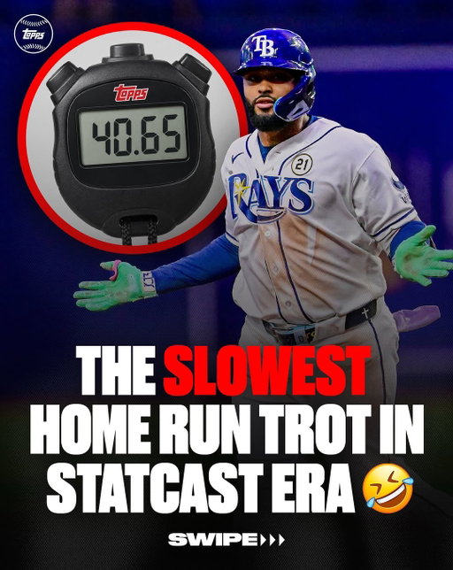 He took “walk-off” home run LITERALLY...💀😭 It took Junior Caminero over 40 seconds to round the bases after this home run yesterday ⏱️

That’s his SECOND walk-off home run in just the past five days 🤯 Link in stories to purchase his newest trading card!