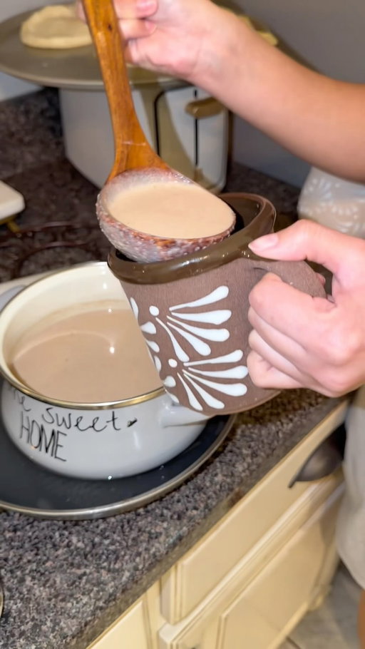 This is basically the Mexican version of Hot
Chocolate 😍 it was good, but it didn’t taste
exactly like my moms 💔 (bc she doesn’t really measure)
