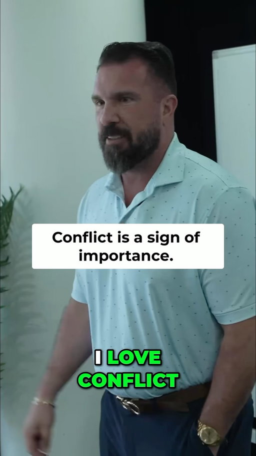I love conflict because it usually means I’m doing something important.

Marriage, parenting, leadership and business all create conflict because they actually mean something.

The goal is not to avoid it. The goal is to stay composed, communicate honestly and work through it.

Conflict is not always a bad thing. Sometimes it is proof that you give a damn.