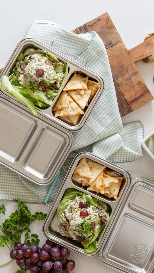 If you’ve already run out of lunchbox ideas and it’s only September, welcome to the club. 😂 This California Grape Chicken Salad is everything I want in a lunch: protein-packed, crunchy and that perfect pop of natural sweetness from those juicy California grapes. 

Best of all, I can make it ahead and turn it into easy lunches for days. The only question is: sandwich, wrap or straight from the bowl?

Save this for the next time your lunchbox inspiration disappears and look for California grapes wherever you shop! 🍇 @grapesfromca #ad  California Grape Chicken Salad: Makes 4 servings

Chicken Salad:   3 cups cooked chicken, chopped or shredded 2 cups California grapes, halved 2 celery stalks, finely diced 1/3 cup thinly sliced green onions 1/3 cup toasted sliced almonds 2 tablespoons finely chopped fresh dill 2 tablespoons finely chopped fresh parsley

Dressing:   1/3 cup plain Greek yogurt 1/4 cup mayonnaise 1 tablespoon Dijon mustard 1 tablespoon white wine vinegar 1 teaspoon honey 1/2 teaspoon salt Freshly ground black pepper, to taste
To serve: Crackers, pita wedges or lettuce cups Additional California grapes, optional

Instructions:  
1. Add the chicken, California grapes, celery, green onions, almonds, dill and parsley to a large bowl. 

2. In a separate small bowl, whisk together the Greek yogurt, mayonnaise, Dijon mustard, white wine vinegar, honey, salt and pepper. 

3. Pour the dressing over the chicken mixture and gently stir until everything is evenly coated. 

4. Taste and adjust the seasoning with additional salt and pepper as needed. 

5. Divide the chicken salad among four lunch containers. Serve with crackers, pita wedges or lettuce cups. 

6. Refrigerate for up to 3 days or until ready to eat.