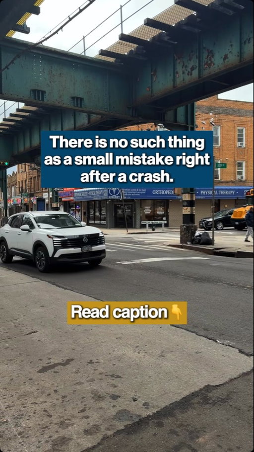 After a car accident, the decisions made in the first 48 hours carry more legal weight than most people realize, and the smallest ones are often the most expensive.

Saying “I’m fine” before a medical evaluation gives insurance companies documentation they will use to dispute injury claims. Soft tissue damage and whiplash from a car accident frequently do not present for days after the collision.

Giving a recorded statement to the at-fault driver’s insurance without legal representation hands the other side a transcript they will use in every negotiation that follows.

Accepting the first personal injury settlement offer closes the case at a number calculated to protect the insurer’s bottom line, not to reflect what the claim is actually worth.

No mistake after a crash is small. Ribowsky Law helps clients avoid all of them.

Ribowsky Law handles car accidents, slip and falls, workplace injuries, premises liability, and personal injury cases across all 5 boroughs of New York City.

Free consultation: (718) 659-5333.