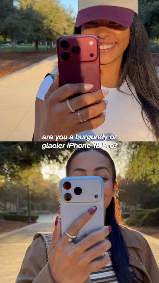 which iPhone 18 Pro are you choosing?! Burgundy, glacier, black, or silver? 🩶🖤 #iphone18pro #hermanas #sisters #iphone18promax #apple